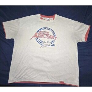 Vintage A3 International Aircraft Double T Shirt Men's XL Distressed Thrased
